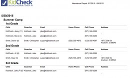 KidCheck Children's Check-in Visitor Report