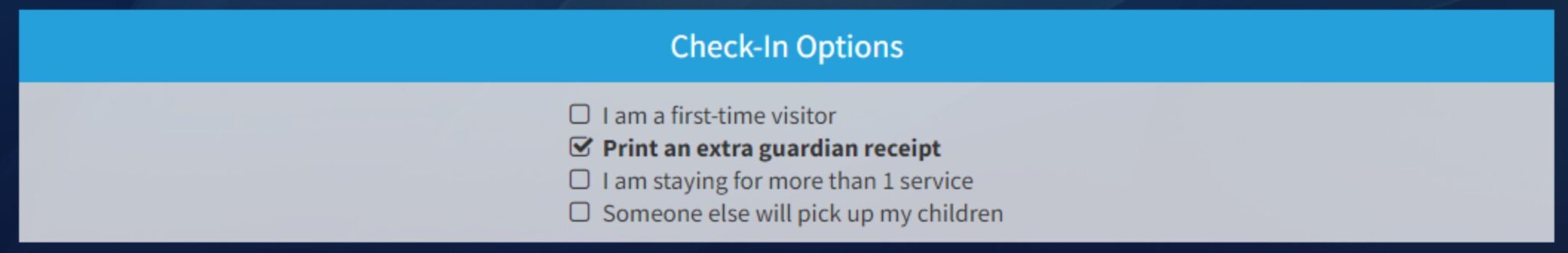 Guardian Check-in Receipts - KidCheck