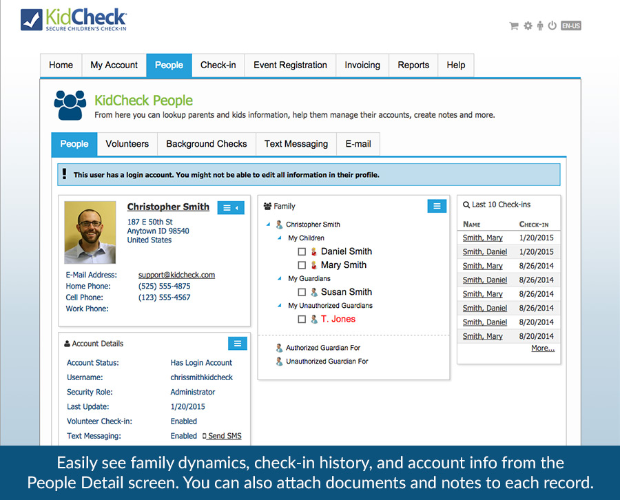 Children's Checkin Software Screenshots KidCheck Children's Checkin Software Screenshots KidCheck