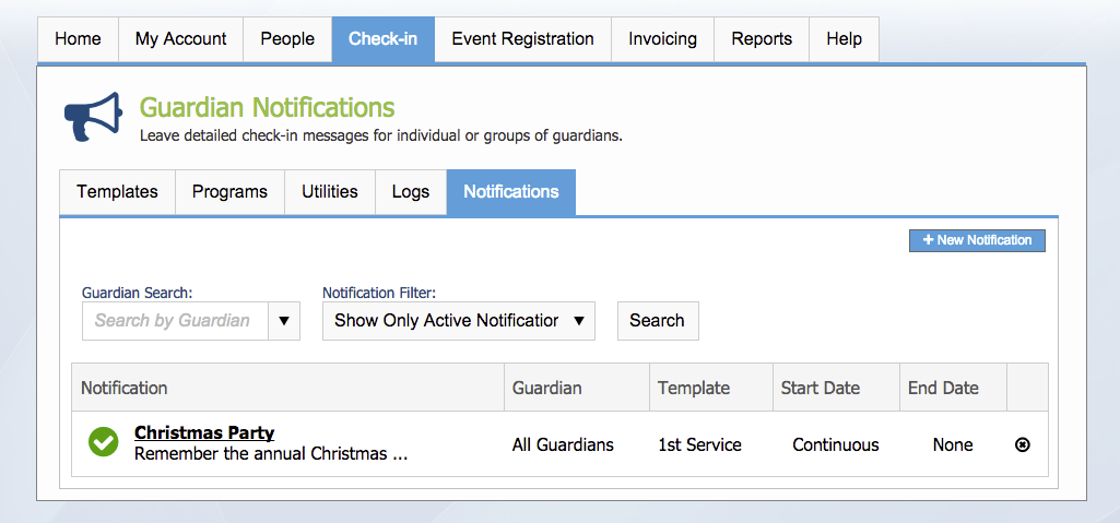 KidCheck Secure Children's Check-In Guardian Notification