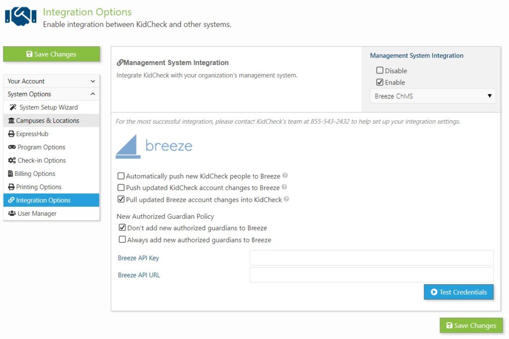 Breeze ChMS Integration - KidCheck
