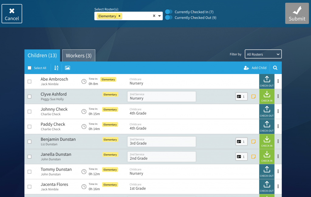 KidCheck Roster Check-In