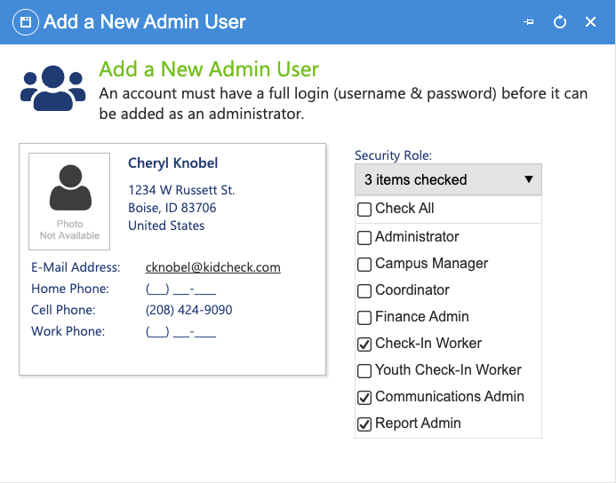 New! Multi-Select Admin Roles - KidCheck